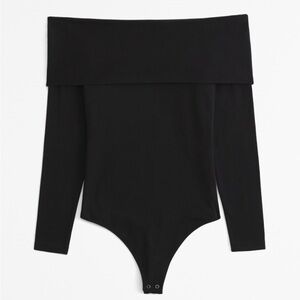 Abercrombie & Fitch Black Off-Shoulder Bodysuit